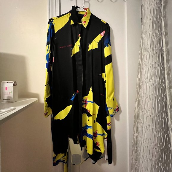 NWT Off-White Brush Strokes Shirt Dress